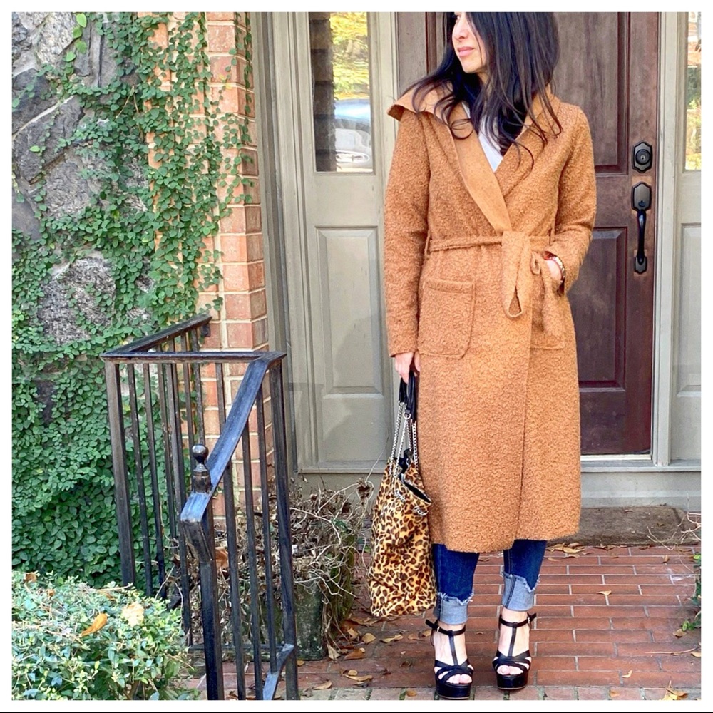 ✨MADE IN ITALY✨ Rust Chic Hooded belted coat - Picture 8 of 8